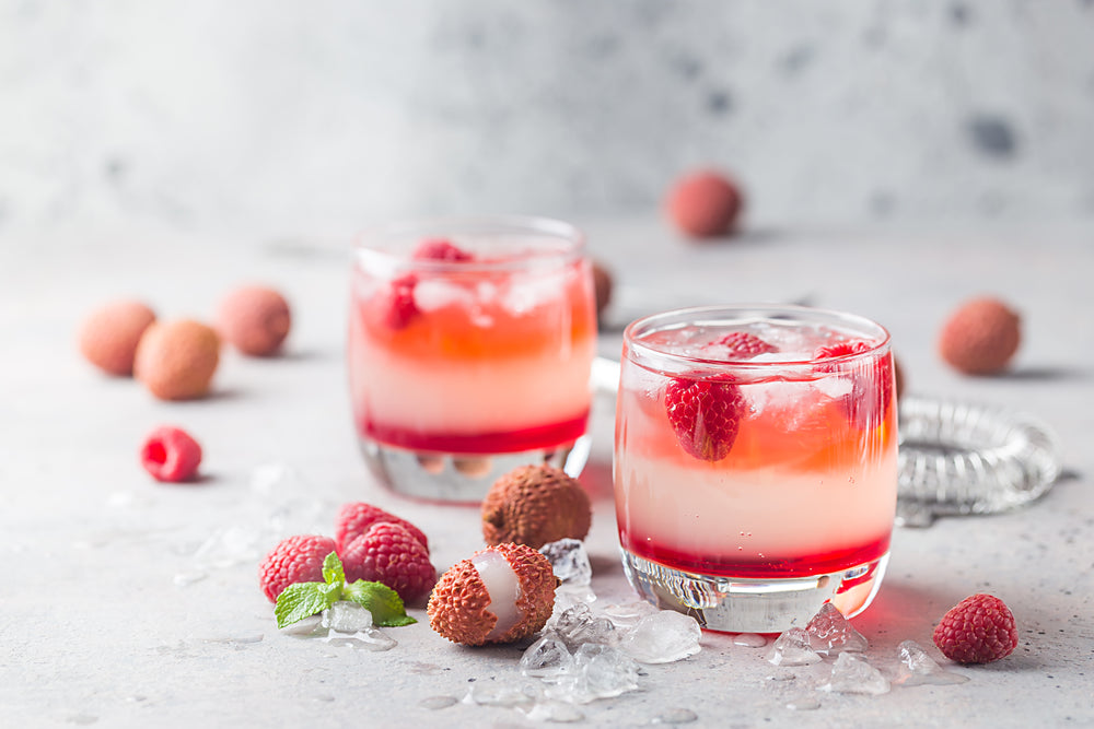Cocktail le Cupidon : cachaça, litchee et framboise